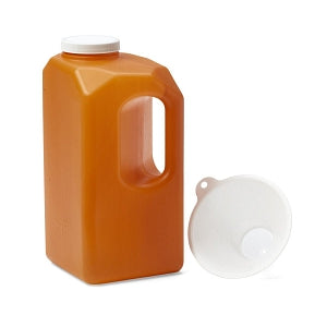 Medline 24-Hour Urine Collection Bottle - 24-Hour Urine Specimen Container, Amber, 3000 mL - DYND80024