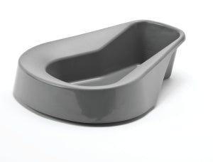 Medline Pontoon Bedpans - Pontoon Stackable Bedpan, Saddle Shaped, with High Rolled Front, Graphite, 350 lb. Capacity - DYND80217