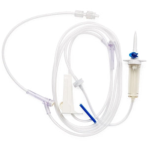 Medline IV Administration Sets - IV Administration Set with 2 Pre-Slit Ports, 15 Drops / mL, 96" - DYNDTA1812