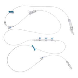 Medline IV Administration Sets - 15 Drop IV Administration Set with 2 Needle-Free Ports and Manifold, 120" - DYNDTN1512B