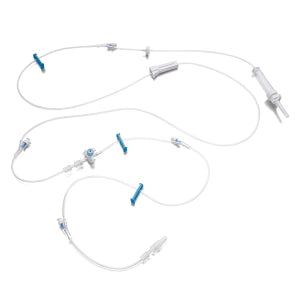 Medline IV Administration Sets - 15 Drop IV Administration Set with Stopcock and 4 Needle-Free Ports, 109" - DYNDTN1545D