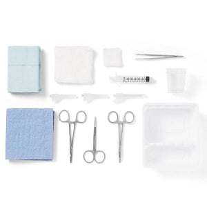 Medline Laceration Trays with Satin Instruments - DBD-TRAY, LACERATION, SAFETY NEEDLES - DYNJ03013