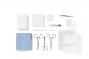 Medline Laceration Trays with COMFORT LOOP Instruments - TRAY, LACERATION, SERRATED FOCEPS STER - DYNJ03159