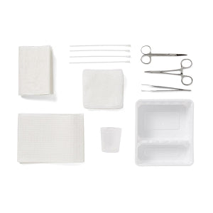 Medline Laceration Trays with Floor-Grade Instruments - Standard Laceration Tray - DYNJ03262SF