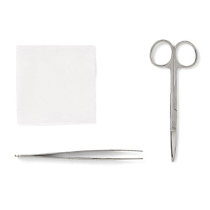 Medline Floor Grade Suture Removal Trays - Basic Suture Removal Kit with Littauer Scissors - DYNJ04061