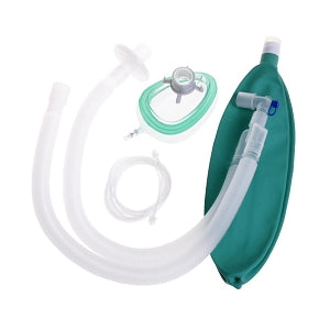 Adult Anesthesia Circuit with 90" Expandable Tubing, 1 BV Filter, 3 L Bag, Gas Sampling Line, Size 5 Mask with Tail Valve