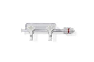 Medline Manifolds with Standard Handle - Right-Hand Orientation 500 PSI Manifold with Standard Handle in OFF Position, Block Profile, 2 Ports - DYNJMAN02