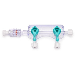 Medline Manifolds with Standard Handle - Left-Hand Orientation 500 PSI Manifold with Standard Handle in OFF Position, Curved Profile, 2 Ports - DYNJMAN2LFH