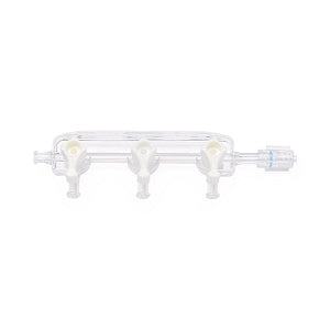 Medline Manifolds with Standard Handle - Left-Hand Orientation 250 PSI Manifold with Standard Handle in OFF Position, Curved Profile, 3 Ports - DYNJMAN3LFL