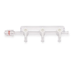 Medline Manifolds with Standard Handle - Left-Hand Orientation 500 PSI Manifold with Standard Handle in ON Position, Block Profile, 3 Ports - DYNJMAN3LNH