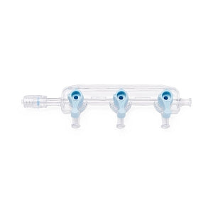 Medline Manifolds with Standard Handle - Left-Hand Orientation 250 PSI Manifold with Standard Handle in ON Position, Curved Profile, 3 Ports - DYNJMAN3LNL