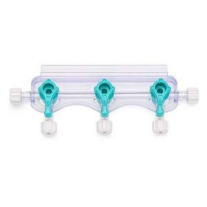 Medline Manifolds with All Female Posts - Universal Orientation 600 PSI Manifold with Curved Profile, Off to 4-way Handle Position, 3 Ports - DYNJMAN3OFF3