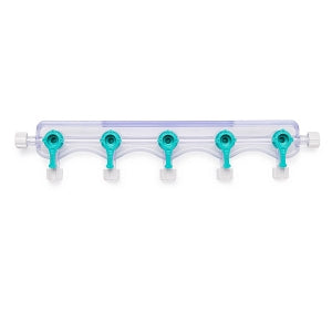 Medline Manifolds with All Female Posts - Universal Orientation 600 PSI Manifold with Curved Profile, 4-way Handle Position, 3 Ports - DYNJMAN5OFF3