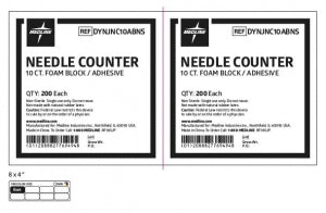 Medline Foam Block Needle Counters with Magnet - Foam Needle Counter with Adhesive, 10-Count - DYNJNC10ABNS