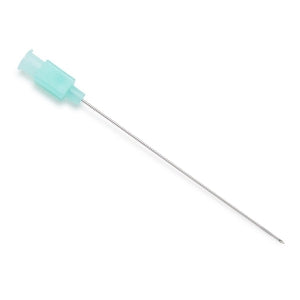 Medline Angiography Introducer Needles, 21G - Angiography 21G x 2.75" (7 cm) Echogenic Introducer Needle, Bevel Indicator, No Base, Thin Wall, Light-Green Hub - DYNJNDL21E