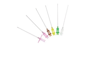 Medline Angiography Introducer Needles, 21G - Angiography 21G x 2.75" (7 cm) Introducer Needle, No Base, Thin Wall, Green Hub - DYNJNDL21