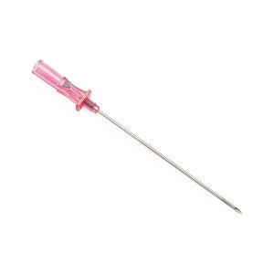 Medline Standard Angiography Introducer Needles, 18G - Pink Hub 18G x 2.75" (7 cm) Echogenic Introducer Needle, Bevel Indicator, Special Ultra Thin Wall - DYNJNDLI187E