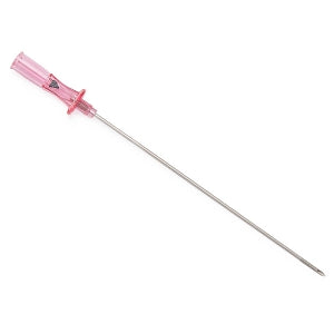 Medline Standard Angiography Introducer Needles, 18G - Pink Hub 18G x 3.5" (9 cm) Echogenic Introducer Needle, Bevel Indicator, Special Ultra Thin Wall - DYNJNDLI189E