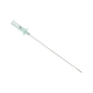 Medline Angiography Introducer Needles, 21G - Angiography 21G x 3.5" (9 cm) Echogenic Introducer Needle, Bevel Indicator, Thin Wall, Green Hub - DYNJNDLI219E