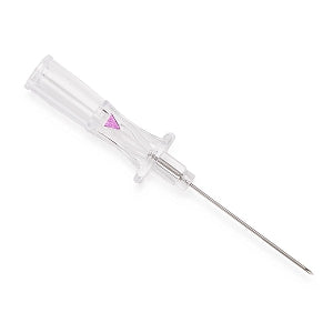 Medline Angiography Introducer Needles with Bevel Indicator - Echogenic Angiography 24G x 1" (2.5 cm) Introducer Needle with Bevel Indicator, Extra-Thin Wall, Clear Hub - DYNJNDLI242E