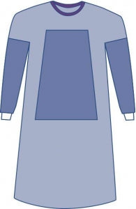 Medline Sirus Sterile Fabric-Reinforced Surgical Gowns with Set-In Sleeve - Sirus Fabric-Reinforced Gown, Size L - DYNJP2101S