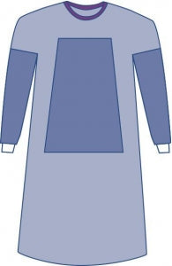 Medline Sterile Fabric-Reinforced Eclipse Surgical Gowns - Eclipse Gown with Reinforced Fabric, Size L - DYNJP2101