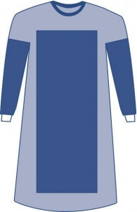 Medline Sterile Polyreinforced Sirus Surgical Gowns - Sirus Poly Reinforced Gown with Set Sleeves, Size XL - DYNJP2202S