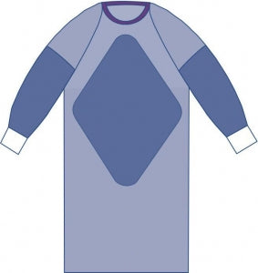 Medline Fabric-Reinforced Sirus Surgical Gowns with Raglan Sleeve - Sirus Fabric-Reinforced Gown with Raglan Sleeves, Sterile, Size L - DYNJP2501