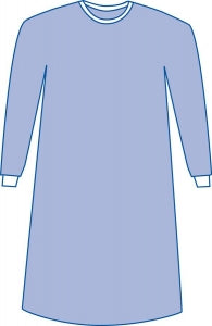 Medline Sterile Nonreinforced Aurora Surgical Gowns with Set-In Sleeves - Aurora Nonreinforced Gown with Raglan Sleeves, Size XL - DYNJP2702