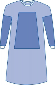 Medline Sterile Fabric-Reinforced Aurora Surgical Gowns, Set-In Sleeve - Aurora Fabric-Reinforced Gown, Size L - DYNJP2704