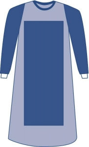 Medline Sterile Aurora Surgical Gowns with Breathable Film Sleeve - Aurora Gown with Breathable Sleeves, Sterile, Size 2XL - DYNJP2729