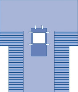 Medline Sterile Laparoscopic Abdominal Surgical Drape - Sterile Laparoscopic Abdominal Drape with 20" x 36 Absorbent Reinforcement and 12" x 13" Fenestration with Adhesive, 102" x 121" x 77" - DYNJP3101