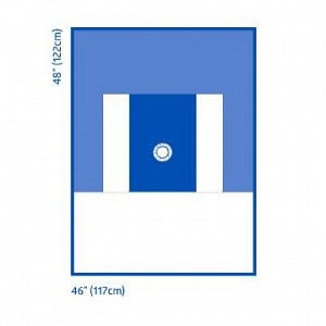 Medline Radial Femoral Drape - Sterile 46" x 48" (117 cm x 122 cm) Radial Drapes with Hydro Dynamic Absorbent Reinforcement, Single-Use Only - DYNJP4123HDA