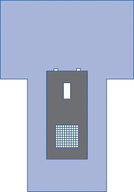 Medline Cystoscopy Surgical T-Drape - Cystoscopy Surgical T-Drape, 62" x 100" x 40" Overall with 18" x 39" Impervious Reinforcement, 3" x 7" Fenestration, 10" x 10" Mesh Screen and Hook-and-Loop Line Holders - DYNJP5002