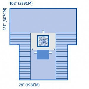 Medline Cesarean Section Surgical Drape with Pouch - Fenestrated C-Section Drape with Pouch, Sterile - DYNJP6101
