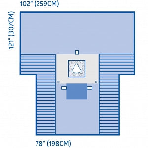 Medline Cesarean Section Surgical Drape with Pouch and Fenestration - Fenestrated C-Section Drape with Pouch, Wire - DYNJP6102