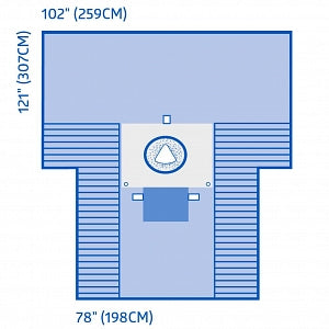 Medline Cesarean Section Surgical Drape with Pouch and Fenestration - Fenestrated C-Section Drape with Pouch, Foam - DYNJP6103