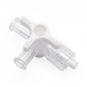 Medline 4-Way Stopcocks - Low-Pressure 45 PSI Low-Profile 4-Way Drug-Resistant Stopcock with OFF Handle Position and Rotating Adapter Male Collar Fitting - DYNJSC402