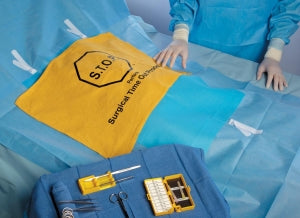 Medline Surgical Procedure Safety S. T.O. P. Safety Flags - S. T.O. P. Safety Flag Towel, Gold, Sterile, Woven - DYNJSF01GS