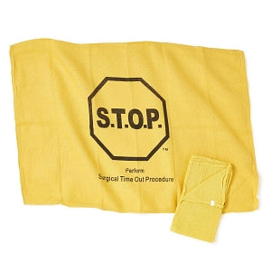 Medline Surgical Procedure Safety S. T.O. P. Safety Flags - S. T.O. P. Safety Flag Towel, Gold, Sterile, Woven - DYNJSF01GS