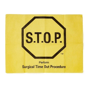 Medline Surgical Procedure Safety S. T.O. P. Safety Flags - S. T.O. P. Safety Flag Towel, Gold, Sterile, Nonwoven - DYNJSF02GS