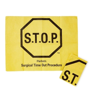 Medline Surgical Procedure Safety S. T.O. P. Safety Flags - S. T.O. P. Safety Flag Towel, Gold, Sterile, Nonwoven - DYNJSF02GS