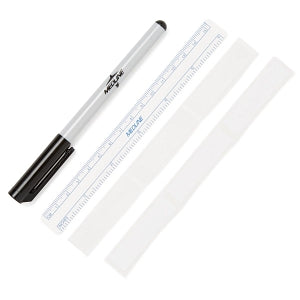 Medline Sterile Regular Tip Surgical Utility Markers - Sterile Utility Skin Marker with Ruler and Labels - DYNJSM07