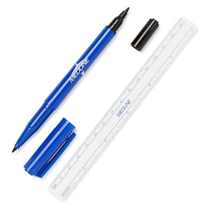 Medline Dual-Tip Skin / Utility Markers - Dual Tip Utility Skin Marker with Ruler - DYNJSMD01