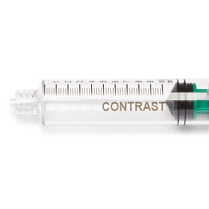 Medline High-Pressure Medication Colored Syringes, 10 mL - Sterile High-Pressure Pre-Labeled Contrast Syringe with Fixed Male Luer Lock Fitting, 10 mL, Dark Green - DYNJSYRCT10DG