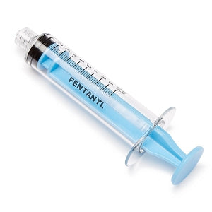 Medline High-Pressure Medication Colored Syringes, 10 mL - Sterile High-Pressure Pre-Labeled Fentanyl Syringe with Fixed Male Luer Lock Fitting, 10 mL, Blue - DYNJSYRFEN10B