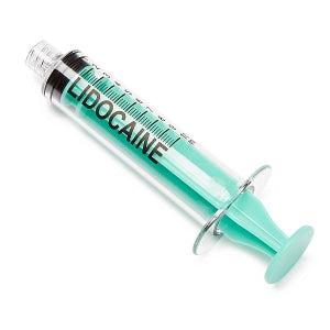 Medline High-Pressure Medication Colored Syringes, 10 mL - Sterile High-Pressure Pre-Labeled Lidocaine Syringe with Fixed Male Luer Lock Fitting, 10 mL, Green - DYNJSYRLID10G