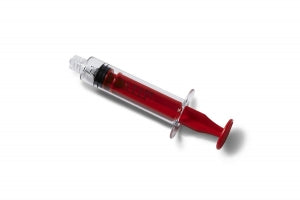 Medline Sterile Colored Medication Syringes, 10 mL - High-Pressure Polycarbonate Medication Syringe with Fixed Male Luer Lock Fitting, 10 mL, Red - DYNJSYRPC10R