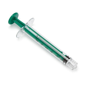 Medline Sterile Colored Medication Syringes, 3 mL - High-Pressure Polycarbonate Medication Syringe with Fixed Male Luer Lock Fitting, 3 mL, Dark Green - DYNJSYRPC3DG