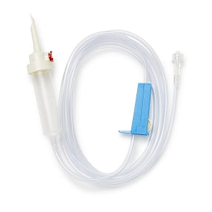 Medline Fluid Administration Sets w/Drip Chamber - Drip Chamber 60" (152.40 cm) Standard Bore Vented Non-Filtered Fluid Administration IV Set - DYNJVNFD60